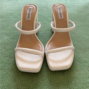 Steve Madden White Strappy Heels